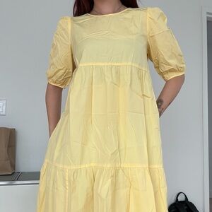 Wilfred Yellow Babydoll Dress (Aritzia)